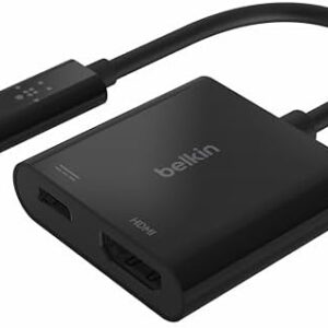 Belkin USB-C to HDMI Adapter + Charging (4K UHD Video Support, Power Passthrough up to 60W for Connected Devices)