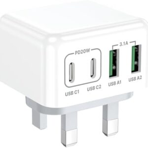 USB C Plug, 40W USB C Charger Fast Charger Plug UK Charging for iPhone 16 15 14 13 12 11 Pro Max Plus XS XR, iPad, Samsung Galaxy, USBC Fast Charge Power Adapter PD 3.0 Quick Wall Plug
