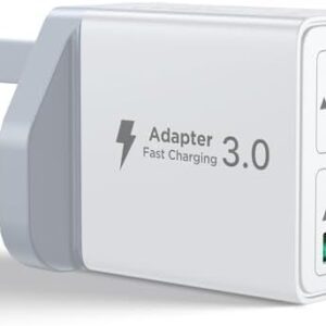 1-Pack USB C Charger, 40W USB C Plug Fast Charger 4 Port PD Type C Charging Plug+QC USBPlug UK USBC Power Adapter Multi Plugs Samsung Charger Plug for iPhone 16 15 14 13 Pro Max XR XS, iPad,Samsung