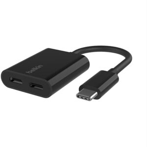 Belkin RockStarâ„¢ USB-C Audio + Charge Adapter, Headphone Adapter w/ USB-C 60W Power Delivery Fast Charging for iPhone 16, iPad Pro, Galaxy, Note, Google Pixel, LG, Sony, OnePlus, and More - Black
