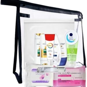 Travel Toiletries Set for Women –13-Piece Mini Toiletries, TSA Approved, Leak-Proof Travel Bag, Travel Toiletry for Holiday or Hospital Over Night Stay
