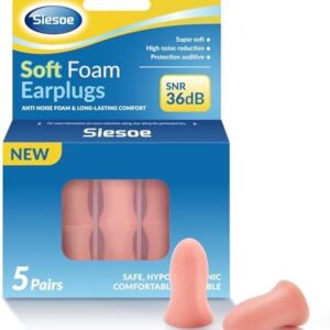 SIESOE Ear Plugs for Sleep:MicroVent™ 36dB 5 Pairs - CloudSoft™ Adaptive Fit & SmartSeal™ Tech for Sleeping, Concerts, Work, Travel, Noise Sensitivity