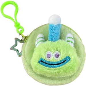 Plush Wallet, Animal Keychain, Zipper Closure Portable Size Durable Stitching Child Friendly Gift Ready Multi Use Backpack Charm, Doll Pendant for Backpack Ornaments