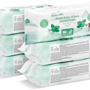 by Amazon Fresh Baby Wipes, 336 Wipes, 6 Pack of 56 (Previously a Mama Bear brand, same product)