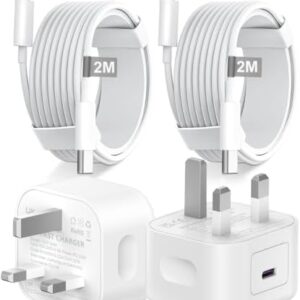 Apple Fast Charger Plug and cable for iPhone, Nebwoak [MFi Certified] 2Pack 20W PD USB C Power Adapter Wall Charging Plug with 2M Lightning to USB C Cable Compatible iPhone14 Pro/13/12/11/X/8/iPad