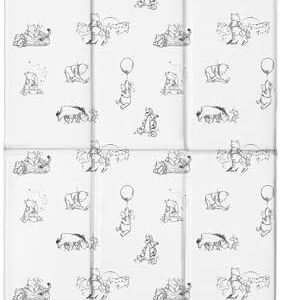 Large Foldable & Portable Baby Changing Mat 50x80cm - Black & White Winnie The Pooh | Waterproof | Travel Friendly | Folding