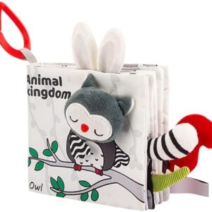 Rumyve Baby Soft Book Bath Baby Cloth Book,Cloth book Touch and Feel Toys for 0-18 Months,1 Piece3D Animal Color Page Sensory Toys(Forest)