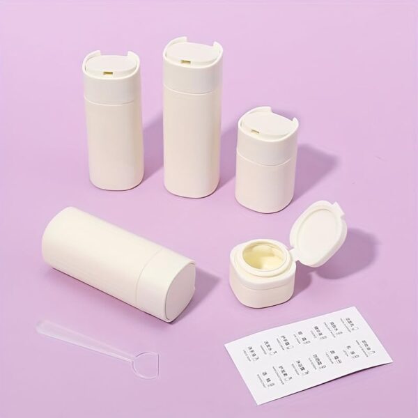FANPOI 5pcs Cream Dispenser Bottles Set - TSA Approved Travel Essentials, Beige, Modern - Image 6