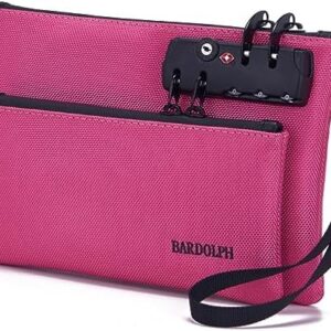 Money Bag with Lock, Double layer Men & Women's Locking Accessories Pouch, Bank Bag, Passports, Notary Supplies, Valuable StorageBag,CashBag and Zipper NotaryBag with Lock